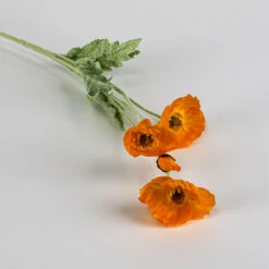 12 Orange Poppy Flowers Silk Flowers -Candle Glow Deals Store 03384918538 7251 2