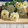 Set Of 12 Cream White Silk Roses 23"