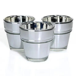 Eastland Flowerpot Votive Holder Mirrored Set Of 12