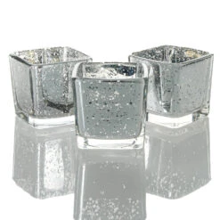 Richland Silver Mercury Square Votive Holder Set Of 72
