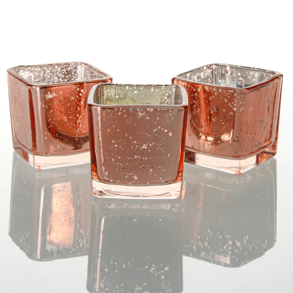 Richland Rose Gold Mercury Square Votive Holder Set Of 72 1 Richland Rose Gold Mercury Square Votive Holder Set Of 72