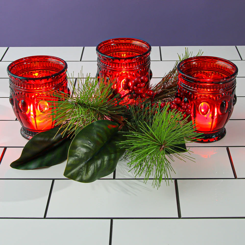 Richland Vintage Charm Candle Holder Red Set Of 6 2 Richland Vintage Charm Candle Holder Red Set Of 6 - Image 2