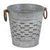 Tuscan 9" Olive Bucket With Copper Ring Handles