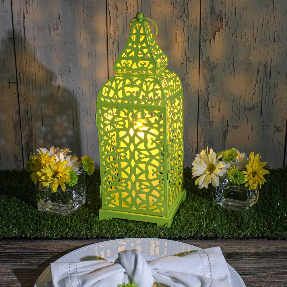 Richland Lime Moroccan Temple Metal Lantern 2 Richland Lime Moroccan Temple Metal Lantern - Image 2