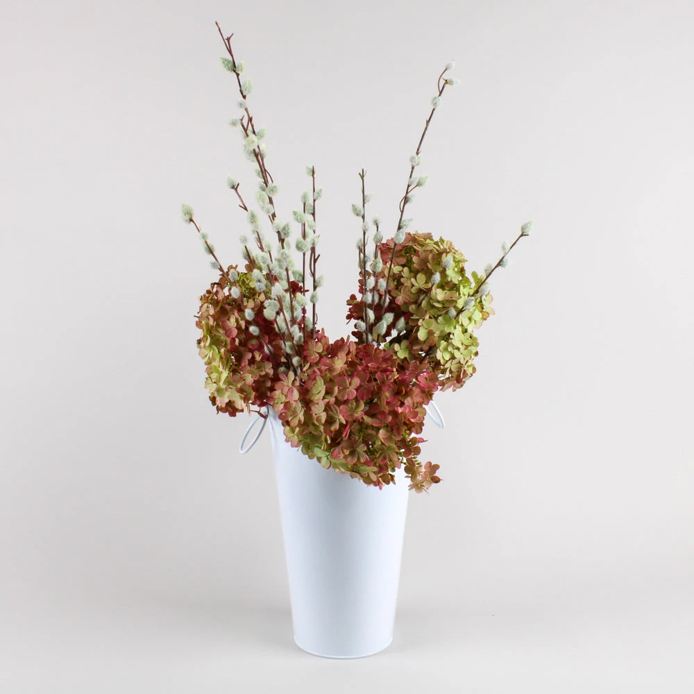 11" White Flower Market Buckets With Handles 3 11" White Flower Market Buckets With Handles - Image 3