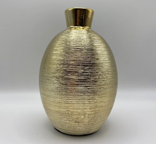 Richland Elegant Vase 6" Gold Ceramic Set Of 4 1 Richland Elegant Vase 6" Gold Ceramic Set Of 4