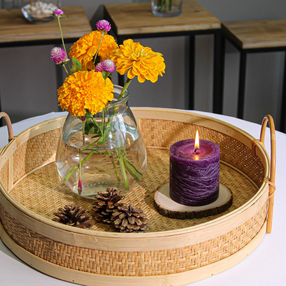 Richland Rustic Pillar Candle 3"x 3" Purple Set Of 12 2 Richland Rustic Pillar Candle 3"x 3" Purple Set Of 12 - Image 2