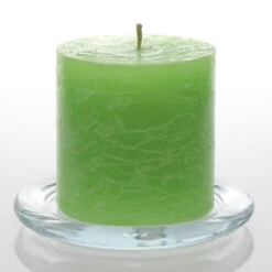 Richland Rustic Pillar Candle 3"x 3" Green Set Of 12