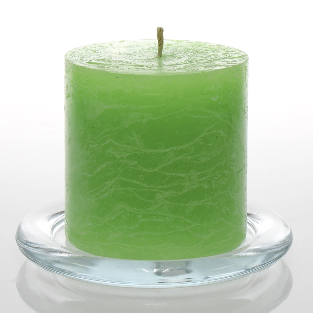 Richland Rustic Pillar Candle 3"x 3" Green Set Of 12 1 Richland Rustic Pillar Candle 3"x 3" Green Set Of 12