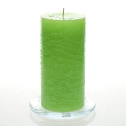Richland Rustic Pillar Candle 3"x 6" Green Set Of 24