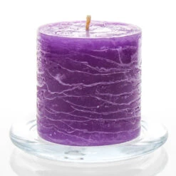 Richland Rustic Pillar Candle 3"x 3" Lavender Set Of 12