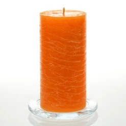 Richland Rustic Pillar Candle 3"x 6" Orange Set Of 24