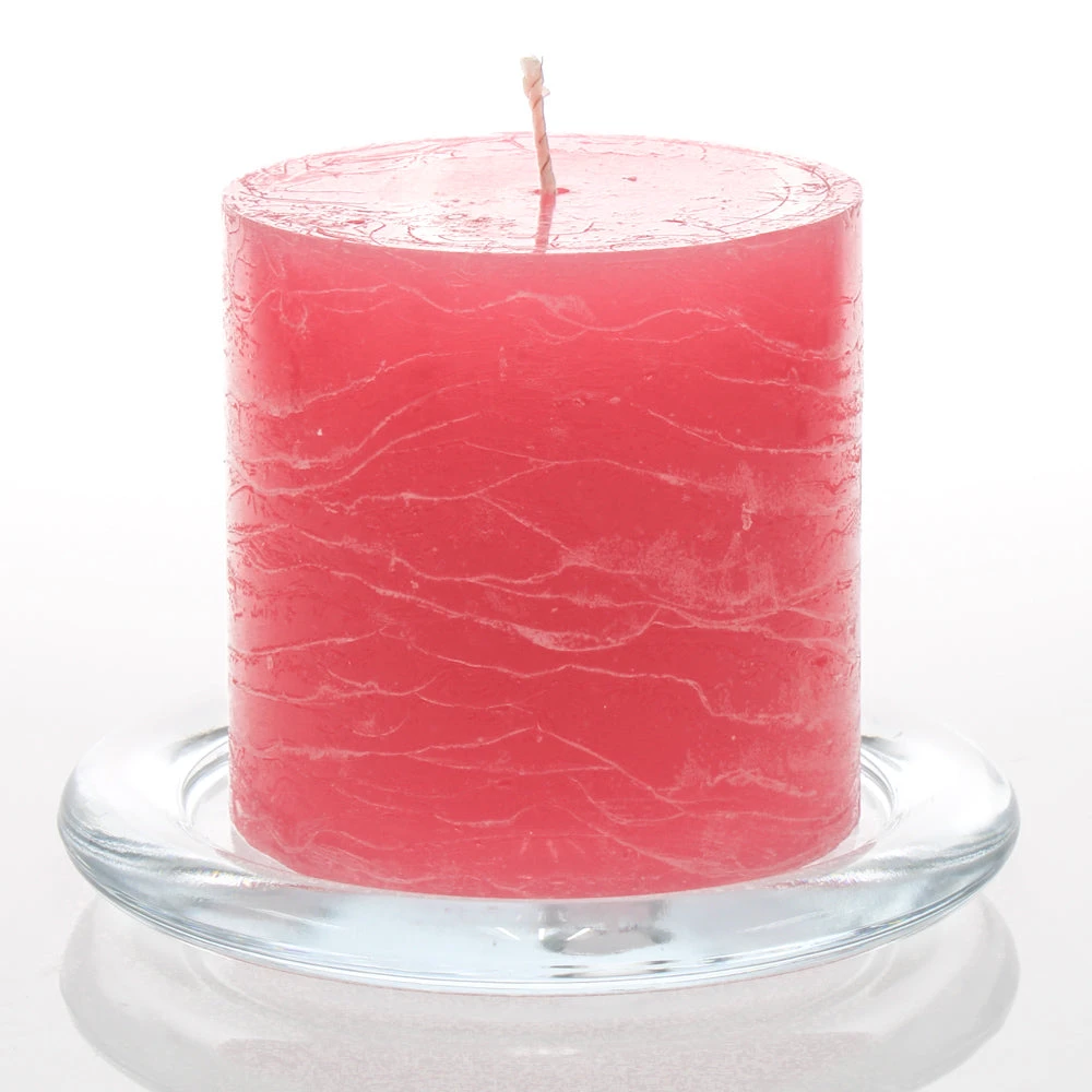 Richland Rustic Pillar Candle 3"x 3" Pink Set Of 24 1 Richland Rustic Pillar Candle 3"x 3" Pink Set Of 24