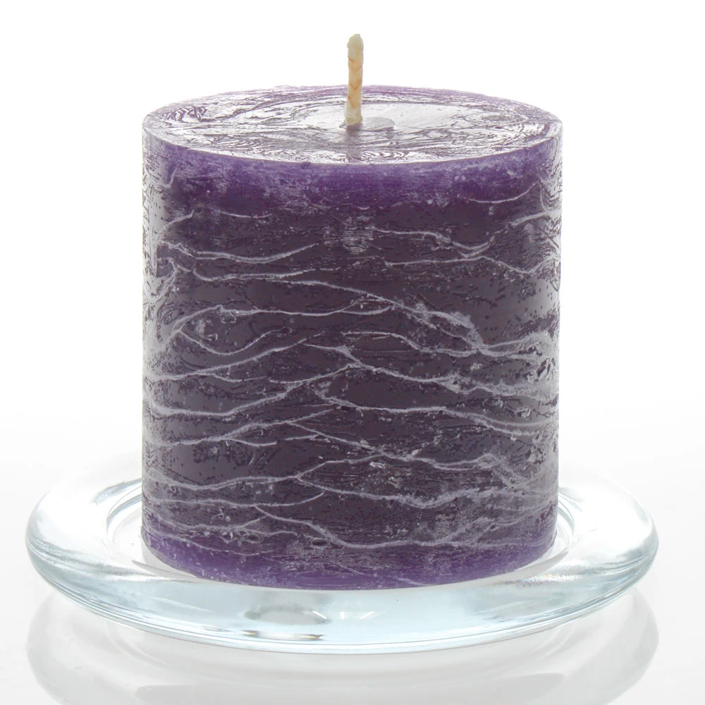 Richland Rustic Pillar Candle 3"x 3" Purple Set Of 12 1 Richland Rustic Pillar Candle 3"x 3" Purple Set Of 12