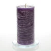 Richland Rustic Pillar Candle 3"x 6" Purple Set Of 6