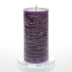 Richland Rustic Pillar Candle 3"x 6" Purple Set Of 6