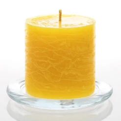 Richland Rustic Pillar Candle 3"x 3" Yellow Set Of 12