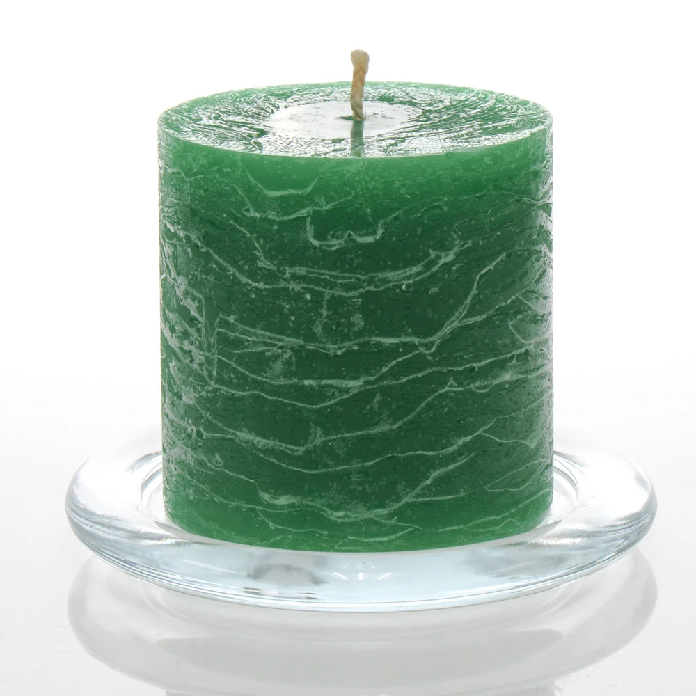 Richland Rustic Pillar Candle 3"x 3" Dark Green Set Of 12 1 Richland Rustic Pillar Candle 3"x 3" Dark Green Set Of 12