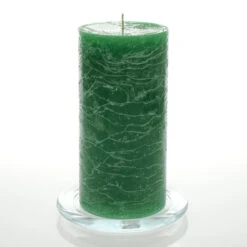 Richland Rustic Pillar Candle 3"x 6" Dark Green Set Of 6