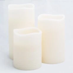 Richland LED Big Pillar Candles Ivory 6” Set Of 3