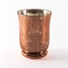 Blush Rose Gold Mercury Glass Hurricane Vase & Candle Holder 6"