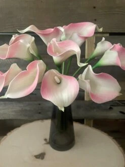 Natural Touch Blush & Cream Calla Lily Bouquet 14"