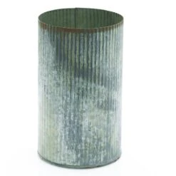 Norah Corrugated Zinc Vase 7" -Candle Glow Deals Store 84230604938