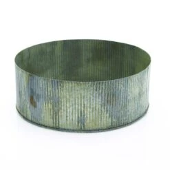 Norah Corrugated Zinc Pot Bowl 4" X 10"