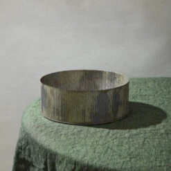 Norah Corrugated Zinc Pot Bowl 4" X 10" -Candle Glow Deals Store 84230604940b