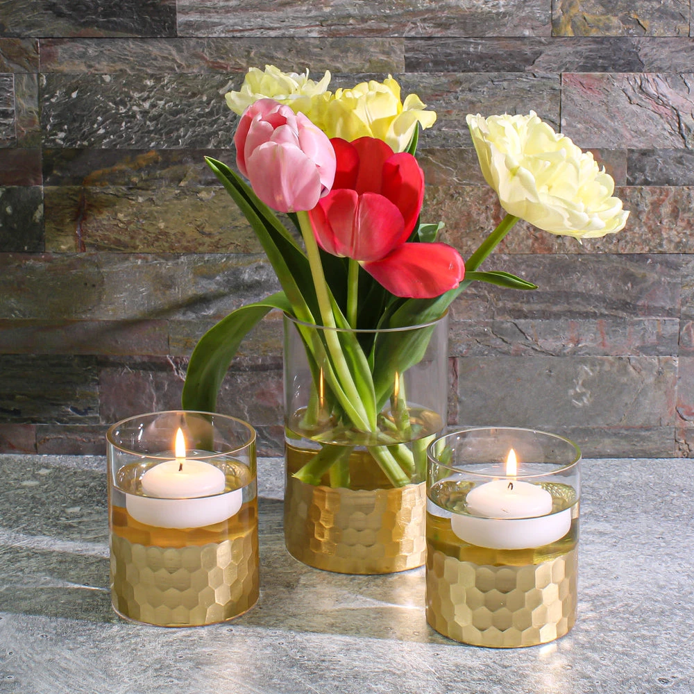 Elsa Vase & Candle Holder 4" With Gold-Dipped Finish 2 Elsa Vase & Candle Holder 4" With Gold-Dipped Finish - Image 2