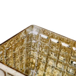 Gold Mercury Mosaic Glass Cube 4.75" - Square Vase & Candle Holder -Candle Glow Deals Store 87260257059c