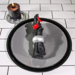 Richland Beaded Charger Plate 13" Black Set Of 24 -Candle Glow Deals Store 9003 7456 4 29f09f47 7811 4f12 92cd c1f1969950ed