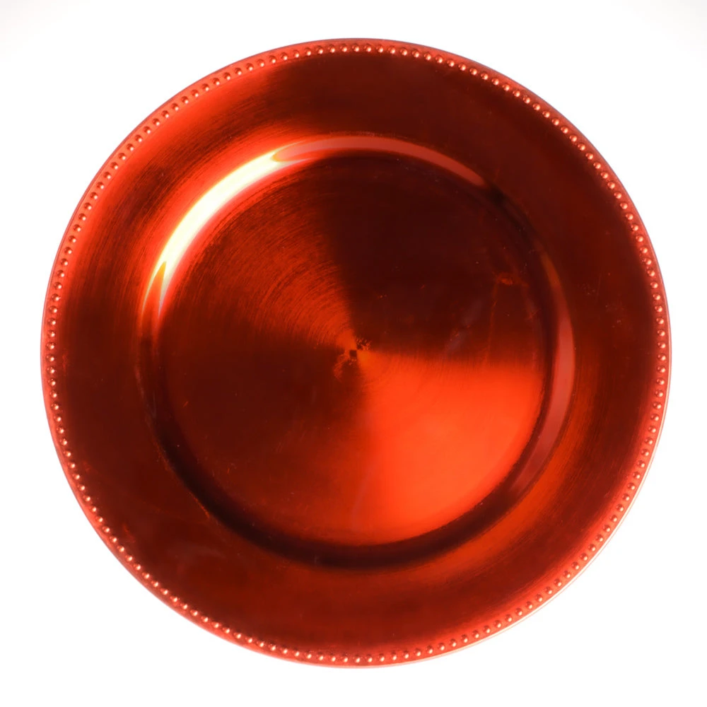 Richland Beaded Charger Plate 13" Orange Set Of 24 1 Richland Beaded Charger Plate 13" Orange Set Of 24