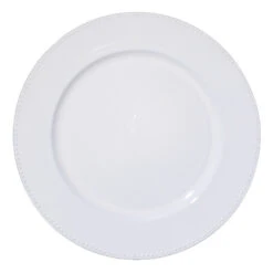 Richland Beaded Charger Plate 13" White Set Of 12