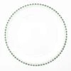 Richland 13" Green Beaded Glass Charger Plate Set Of 12