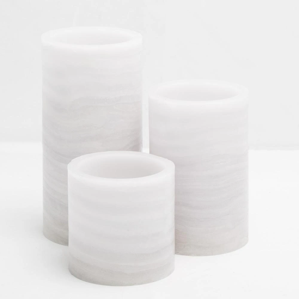 Richland Flameless LED Pillar Candle Marble 4" X 6" 4 Richland Flameless LED Pillar Candle Marble 4" X 6" - Image 4