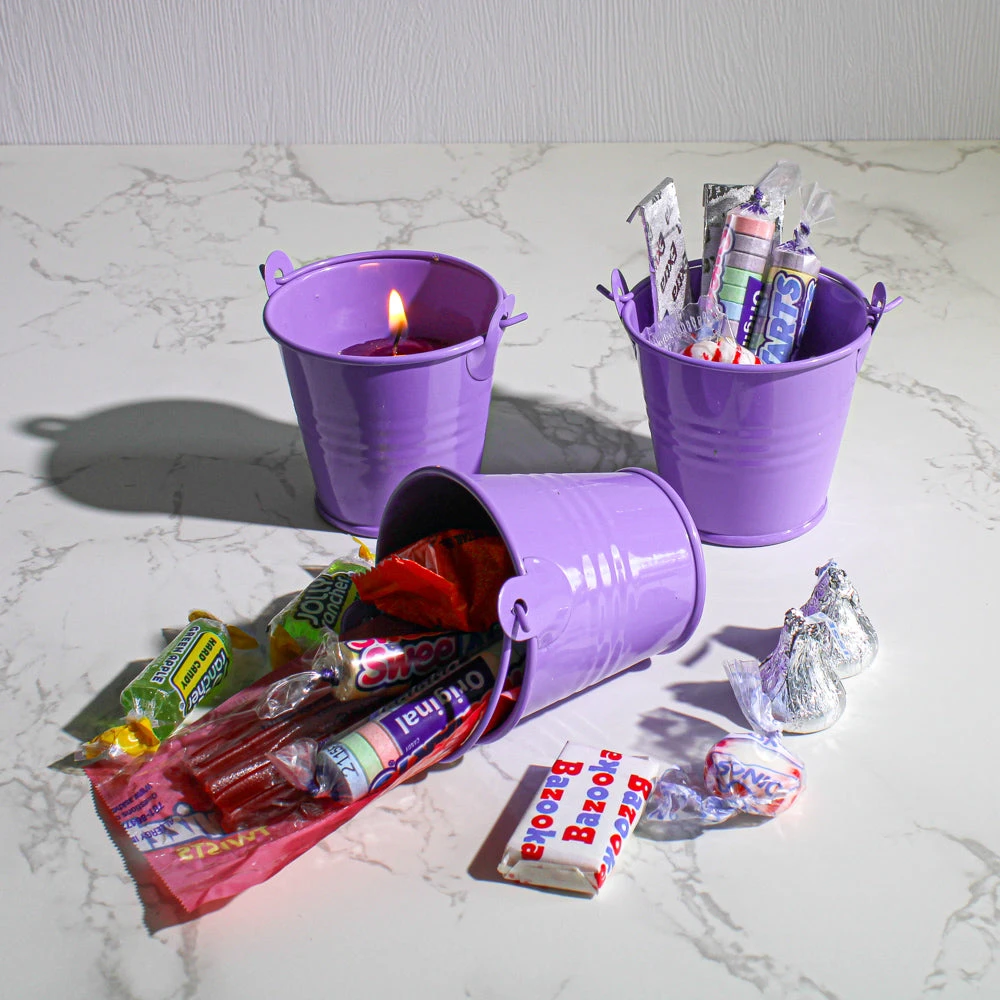 Richland 2" Iron Favor Bucket, Purple Set Of 25 2 Richland 2" Iron Favor Bucket, Purple Set Of 25 - Image 2