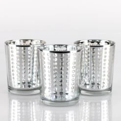 Richland Silver Dotted Glass Holder – Small Set Of 12