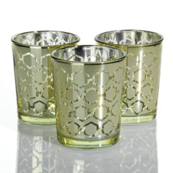 Richland Gold Hexagonal Glass Holder – Small Set Of 72