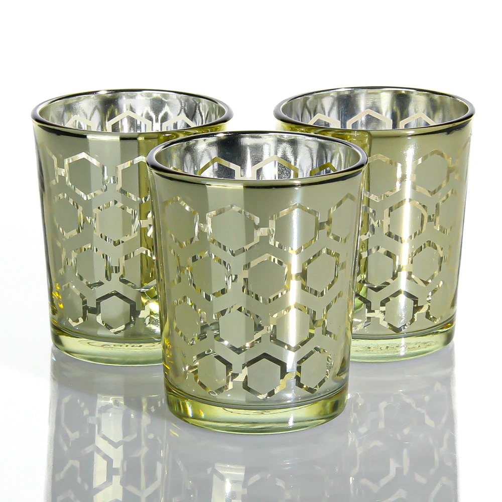 Richland Gold Hexagonal Glass Holder – Small Set Of 72 1 Richland Gold Hexagonal Glass Holder – Small Set Of 72
