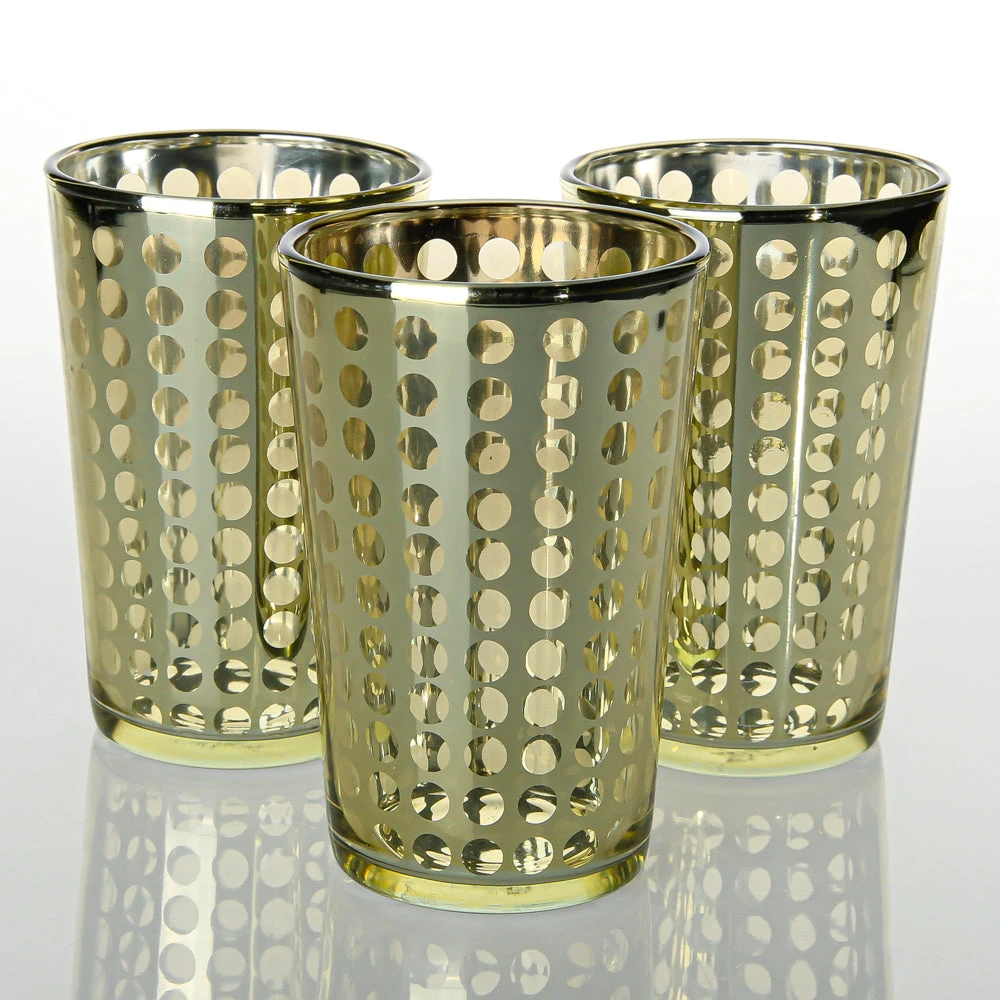Richland Gold Dotted Glass Holder - Large Set Of 12 1 Richland Gold Dotted Glass Holder - Large Set Of 12