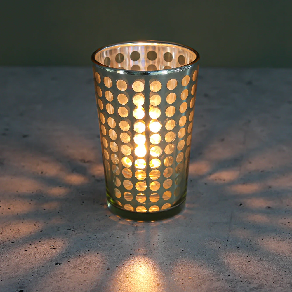 Richland Gold Dotted Glass Holder - Large Set Of 12 2 Richland Gold Dotted Glass Holder - Large Set Of 12 - Image 2