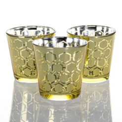 Richland Gold Hexagonal Glass Holder - Medium Set Of 48
