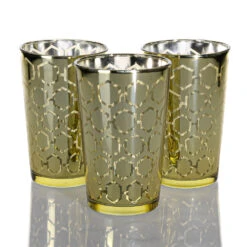 Richland Gold Hexagonal Glass Holder - Large Set Of 48