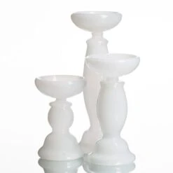 Richland White Glass Pillar Candle Holder Set Of 3
