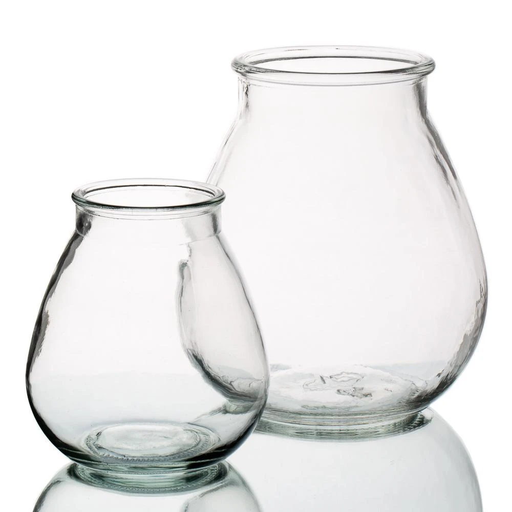 Halcyone Vintage Glass Vase Set Of 2 1 Halcyone Vintage Glass Vase Set Of 2