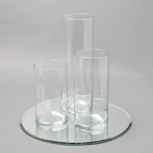 Eastland Round Mirror And Cylinder Vase Centerpiece Set Of 4 2 Eastland Round Mirror And Cylinder Vase Centerpiece Set Of 4 - Image 2