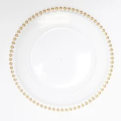 Richland 13" Gold Beaded Plastic Charger Plate Set Of 48