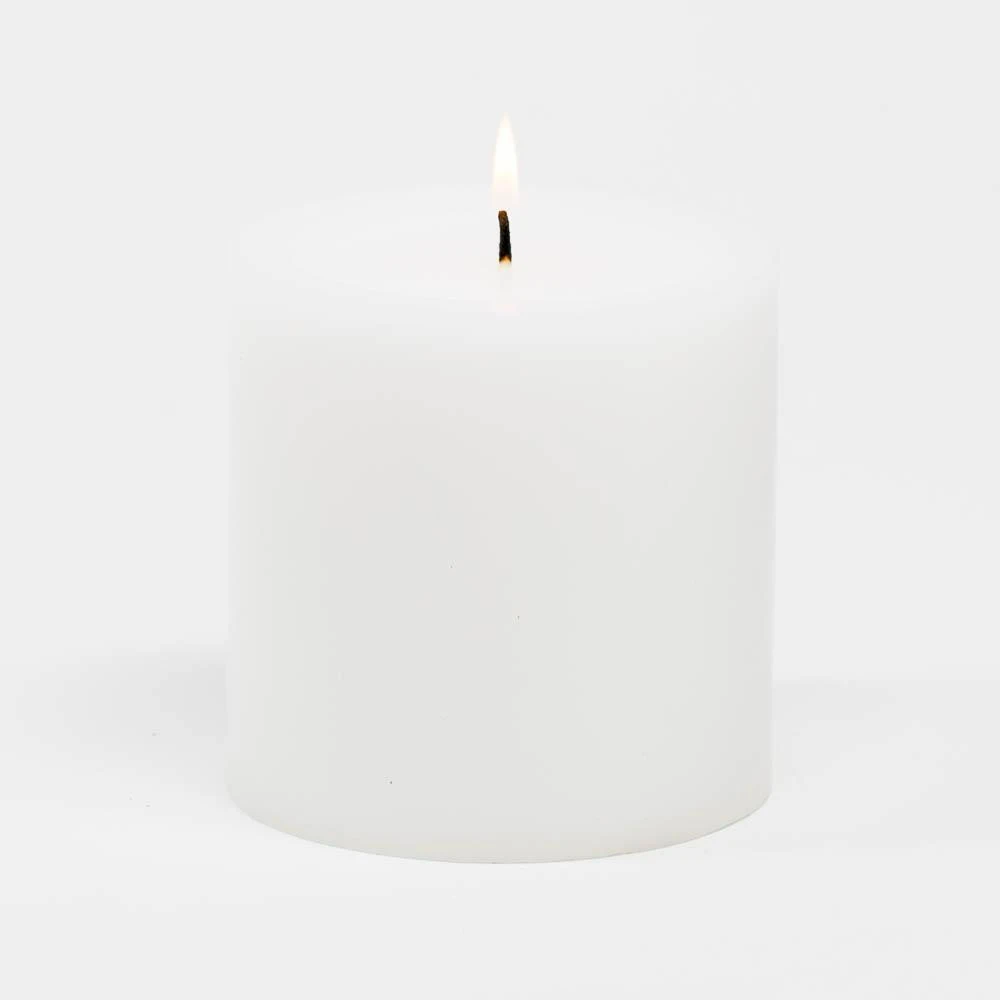 Richland 4" X 4" White Pillar Candles Set Of 6 1 Richland 4" X 4" White Pillar Candles Set Of 6