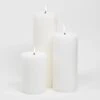 Richland Pillar Candles 4"x6", 4"x9" & 4"x12" White Set Of 3